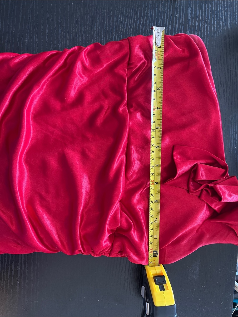 Ruby Rox Red One-Shoulder Ruffled Satin Dress - Picture 5 of 5